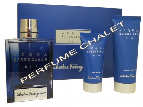 SALVATORE FERRAGAMO ACQUA ESSENZIALE BLU SET M 3 PCS